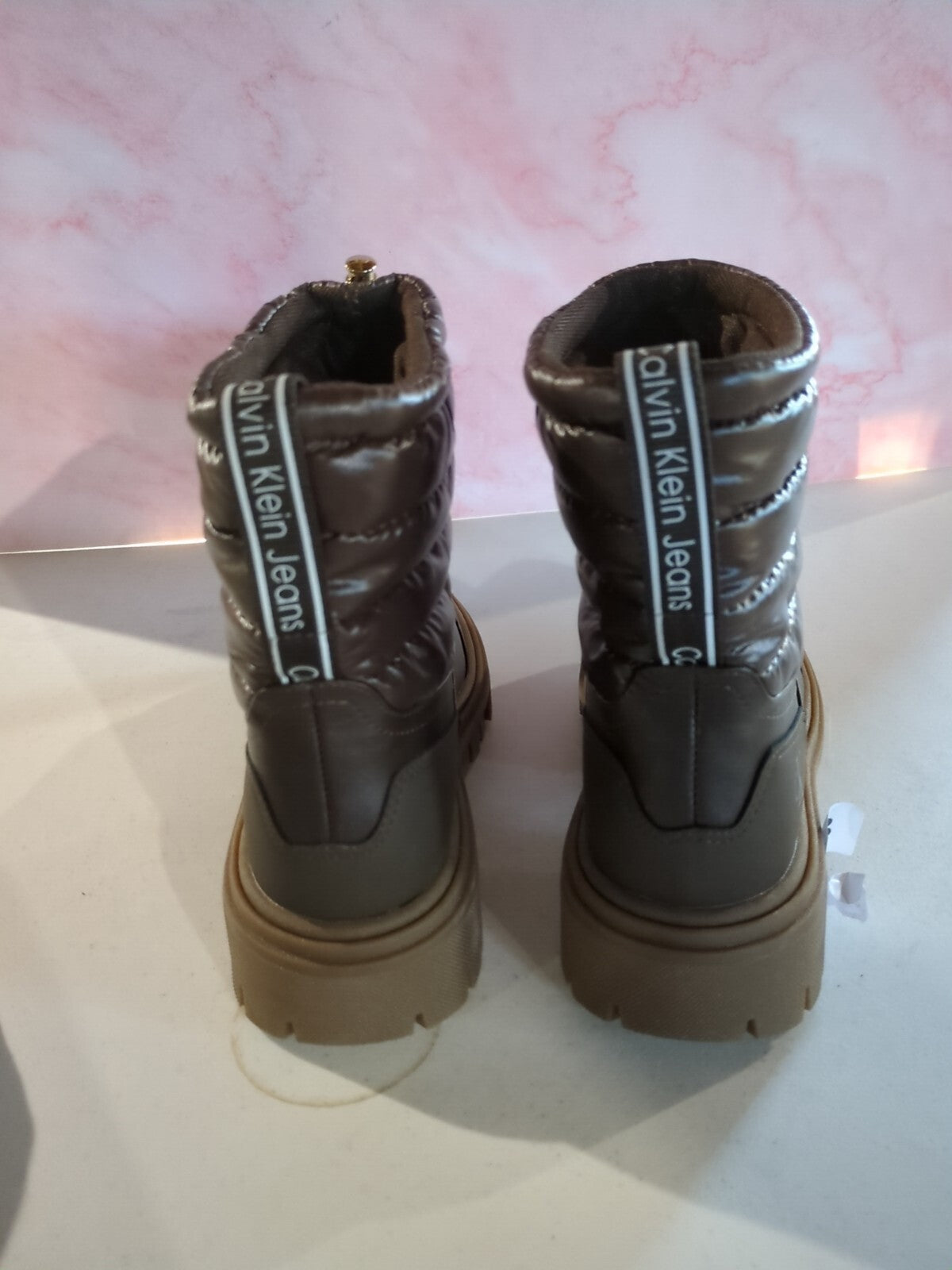Calvin Klein Women's Relika Ankle Boot Size 7 M Does not apply Brown
