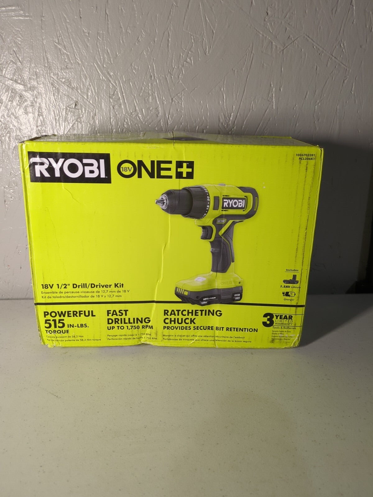 Ryobi (PCL206K1) 18V 1/2" Drill Driver Kit, Includes Battery and
