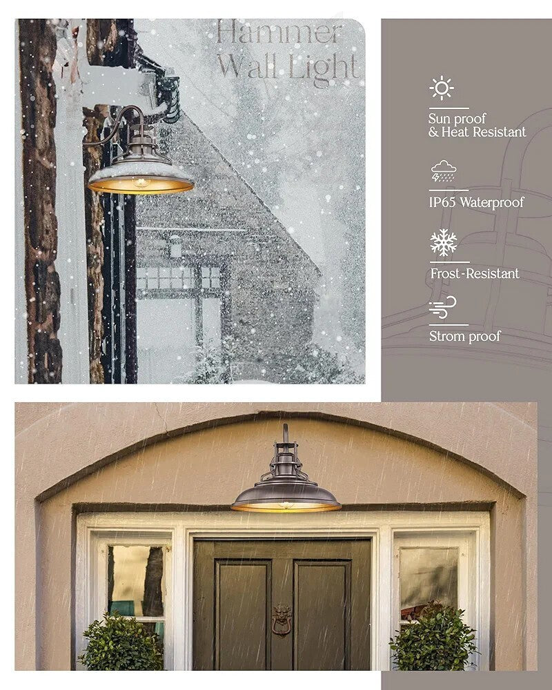 Gooseneck Barn Light 18" ORB- Outdoor/Indoor Waterproof Wall Sconce