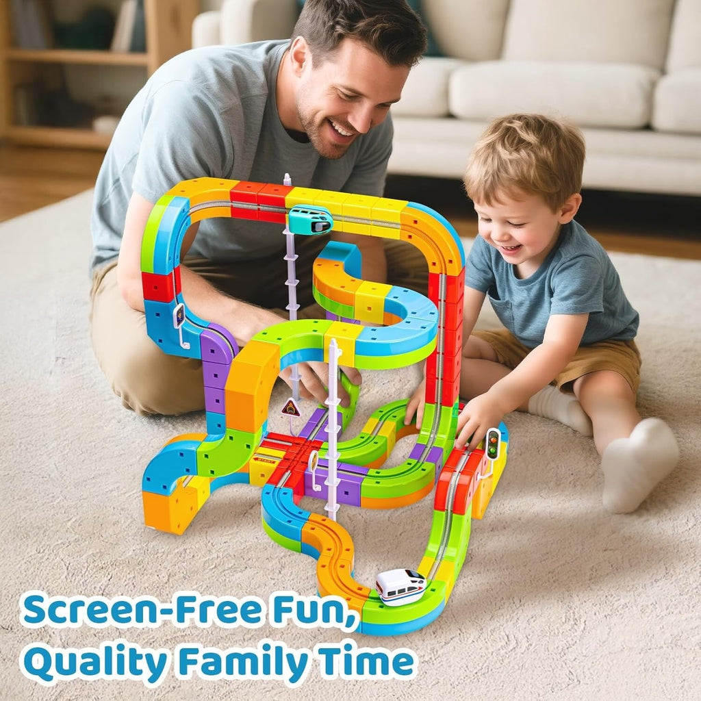 Klickrail Electric Train Set 88 Pcs Flexible Race Track Toy Kids Ages