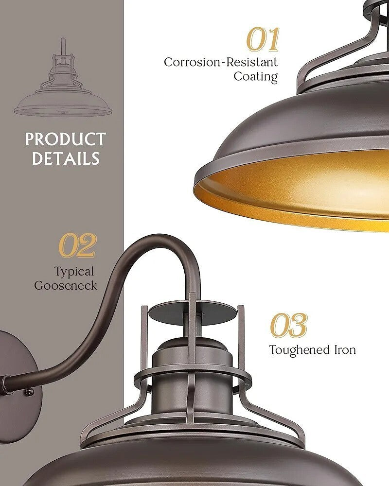 Gooseneck Barn Light 18" ORB- Outdoor/Indoor Waterproof Wall Sconce