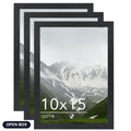 QOTIB 19.25x26.75 Puzzle Frame with 18x24 Mat, Black Solid Wood Fits