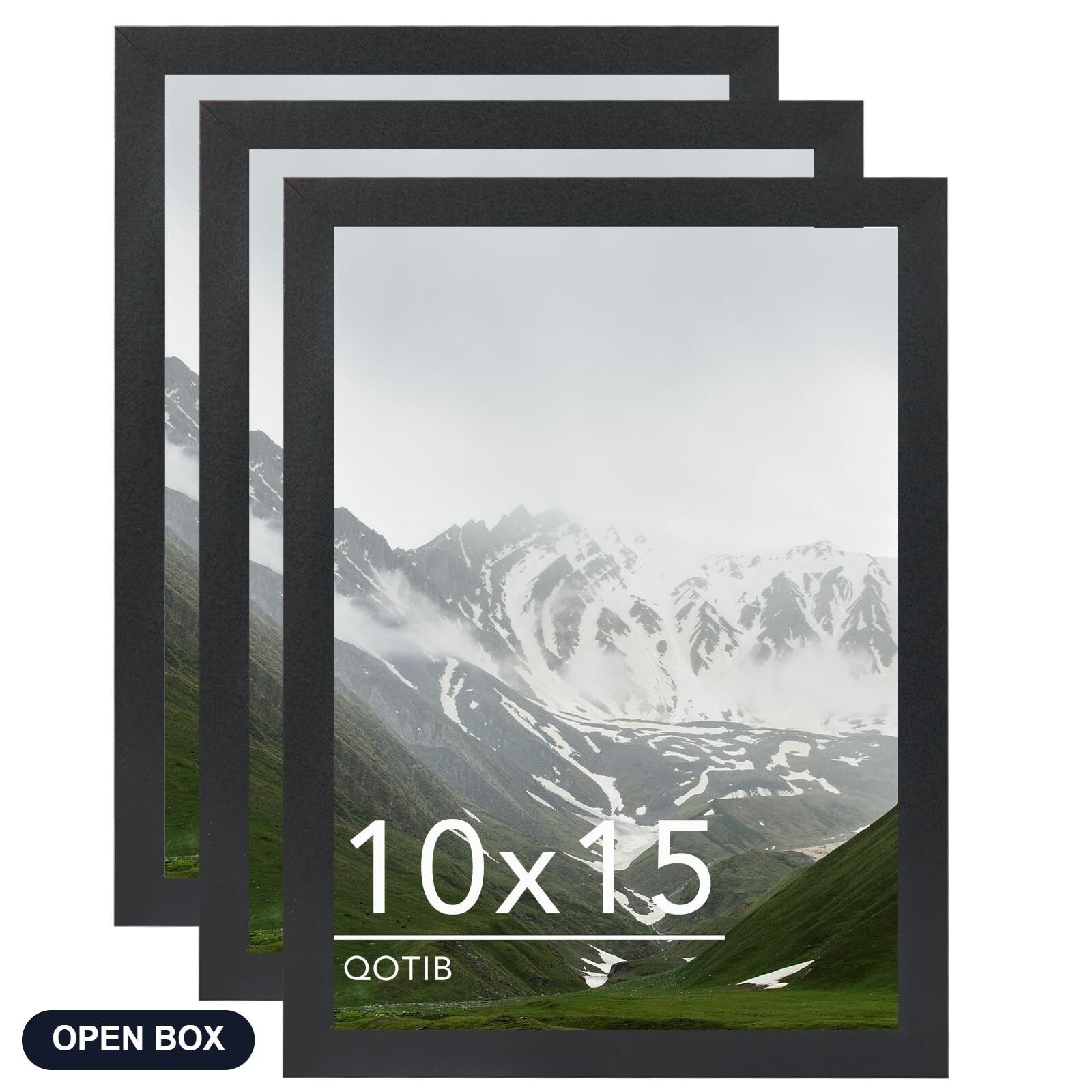 QOTIB 19.25x26.75 Puzzle Frame with 18x24 Mat, Black Solid Wood Fits