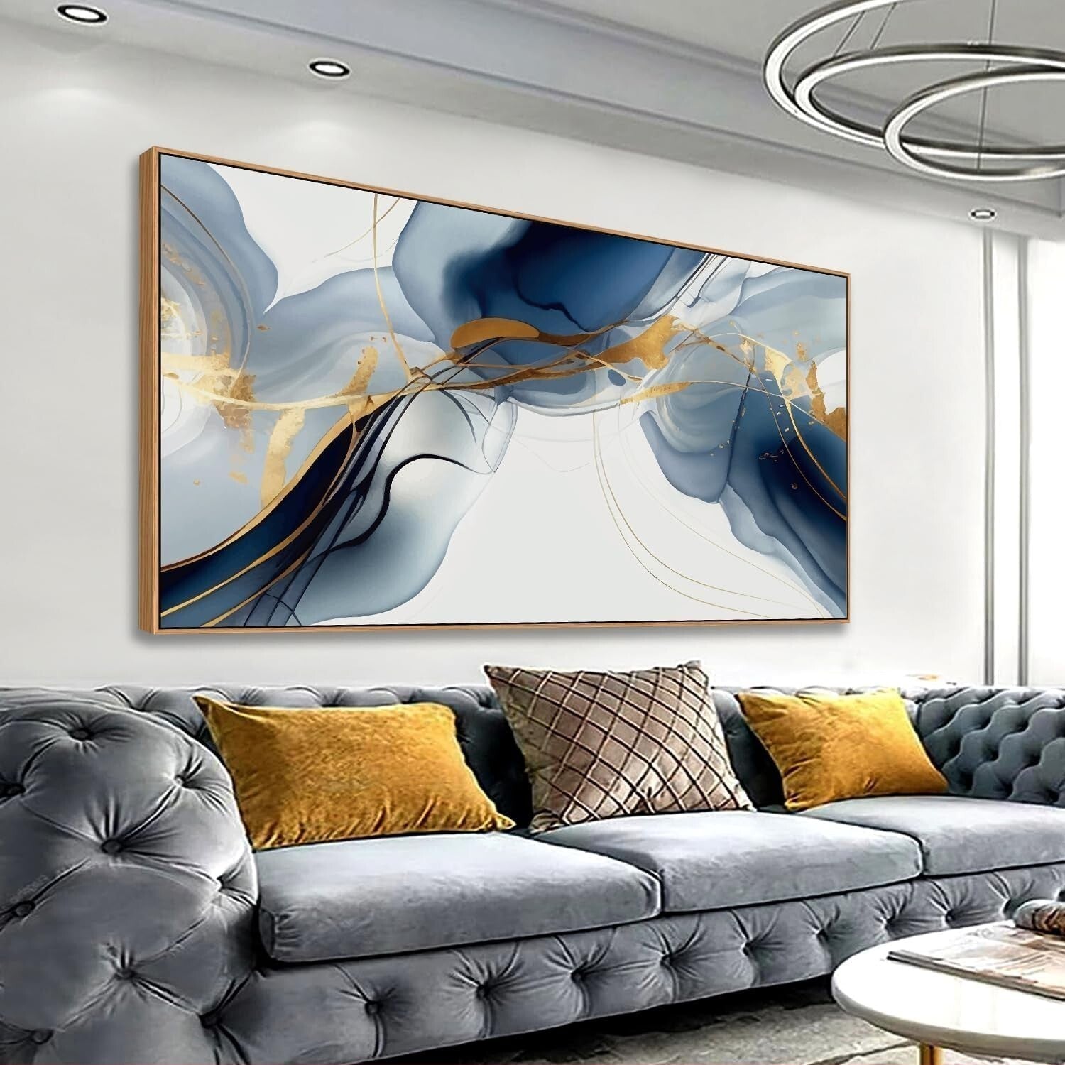 Blue & Gray Abstract Canvas Art