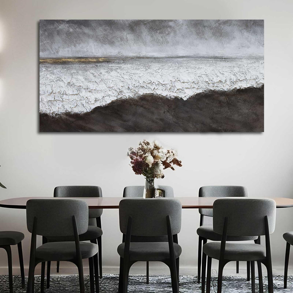 XIANSHOU Black Abstract Canvas Wall Art 29"x58" Living Room Office