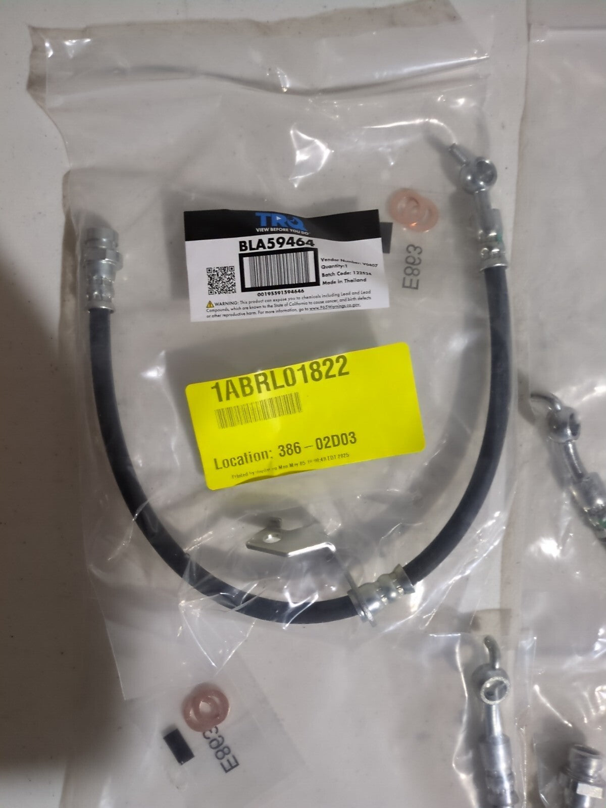 Brake Hose Set Fits 2015-2017 Hyundai Tucson TRQ Brake Hydraulic Hose