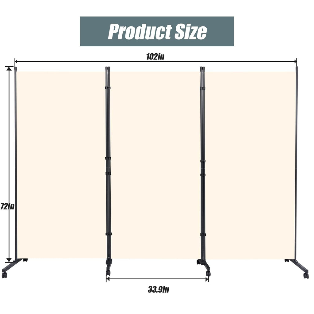 HOMSCREENER 6FT Room Divider 3-Panel Folding Privacy Screen with