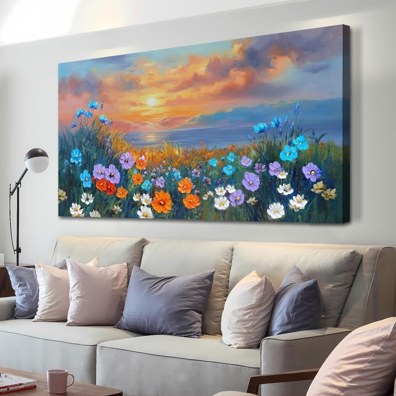 Coastal Sunset Landscape Canvas, 58×29 in