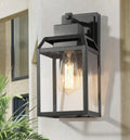 Modern Black Outdoor Wall Sconce 1-Light Cage Rustic Porch Lantern