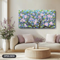 ARTZON Cherry Blossom Wall Art Pink Green Floral Canvas Print 48x24