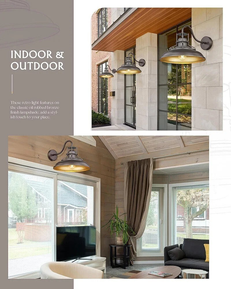 Gooseneck Barn Light 18" ORB- Outdoor/Indoor Waterproof Wall Sconce