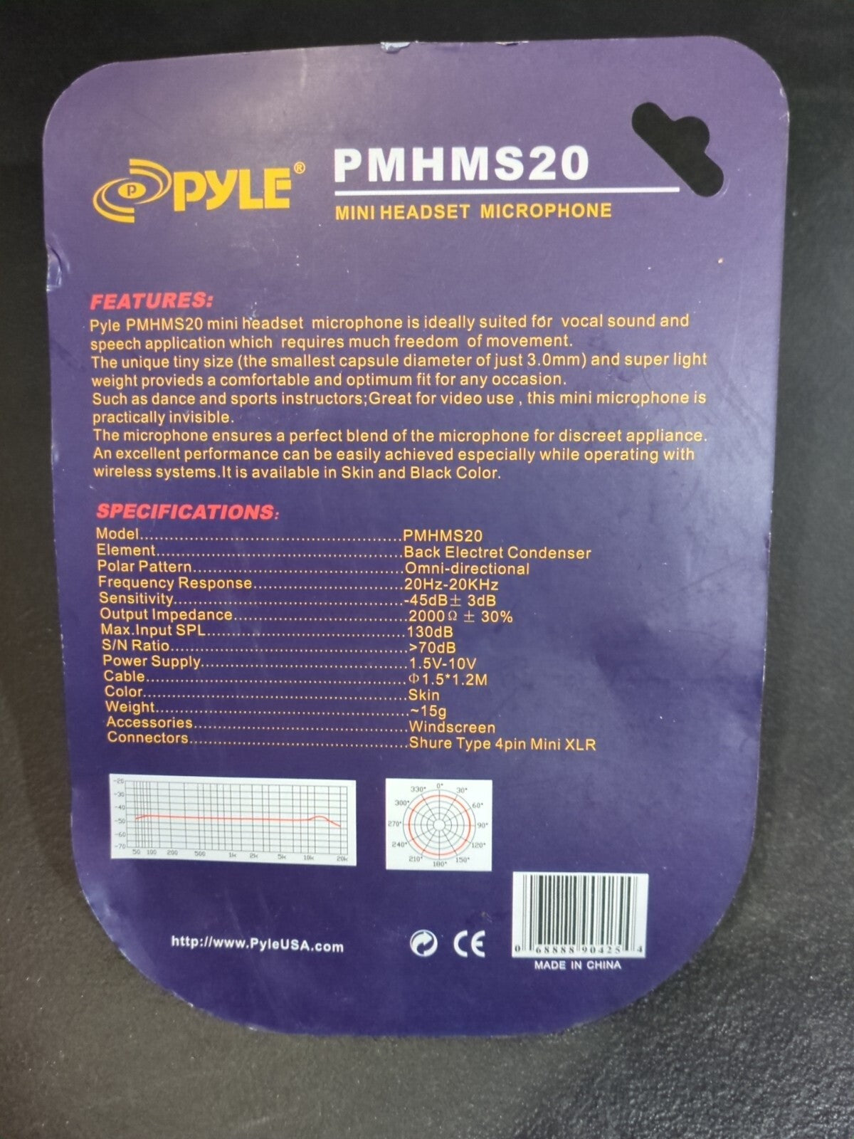 Pyle-Pro Wired Headset Boom Mini XLR Omni-Directional Microphone New