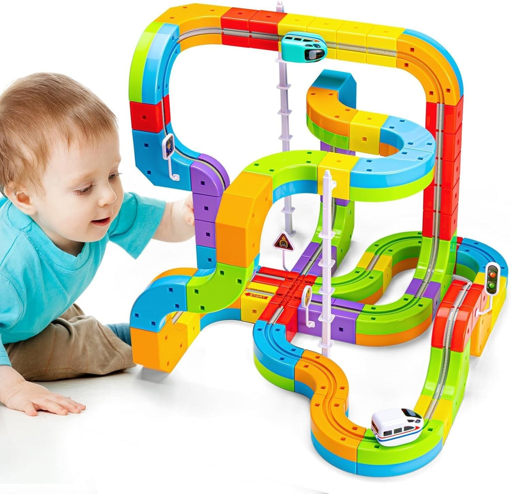 Klickrail Electric Train Set 88 Pcs Flexible Race Track Toy Kids Ages