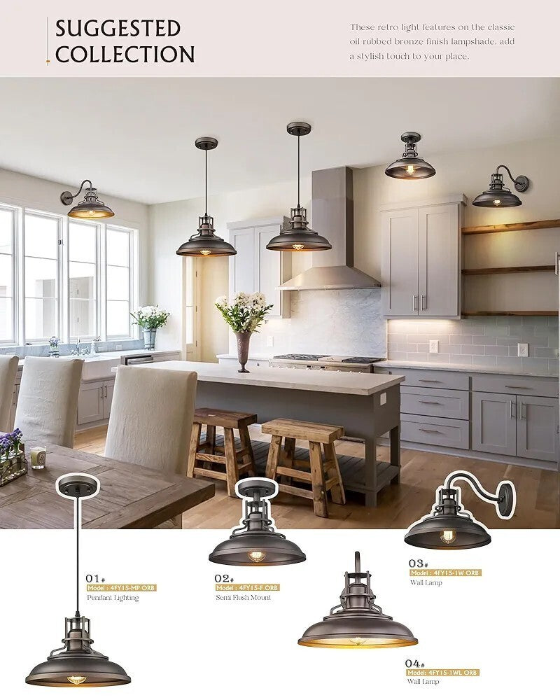 Gooseneck Barn Light 18" ORB- Outdoor/Indoor Waterproof Wall Sconce