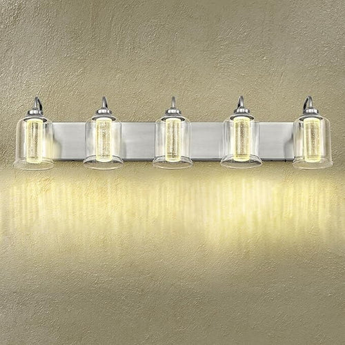30W Dimmable Bathroom Lighting, 5 Light LED Bathroom Wall Lights with
