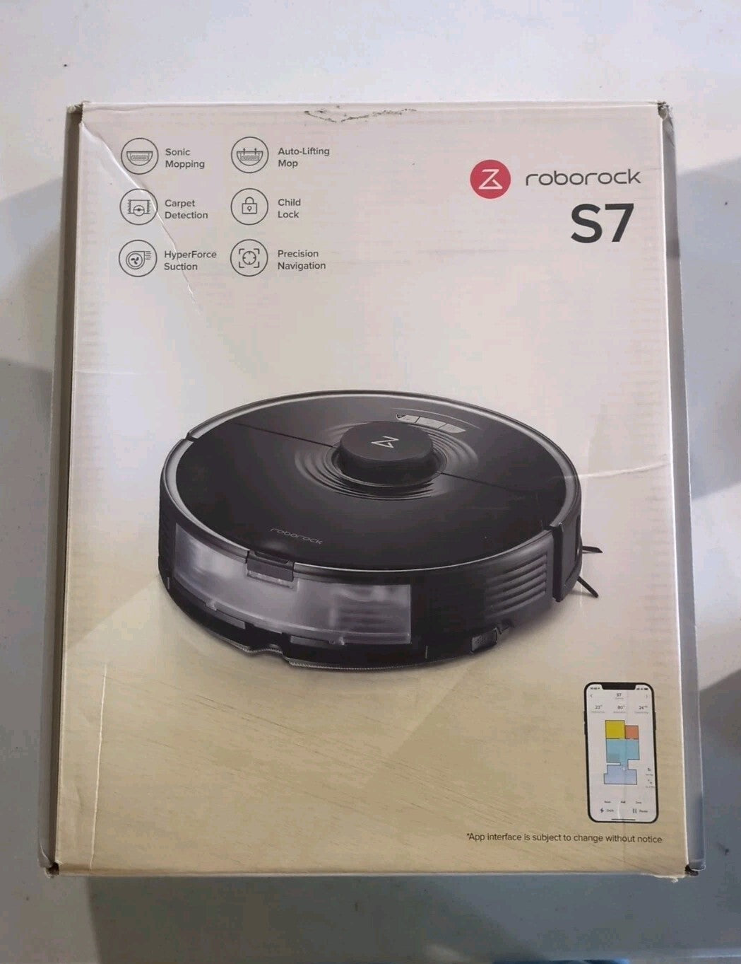 Roborock S7 Robot Vacuum and Sonic Mop - Black-New/open box S7
