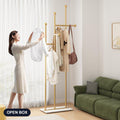 FONECHIN Gold Coat Rack with Marble Base Metal Clothes Coat Tree