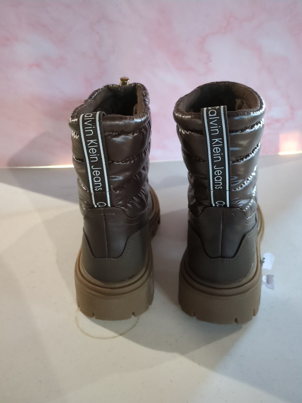 Calvin Klein Women's Relika Ankle Boot Size 7 M Does not apply Brown