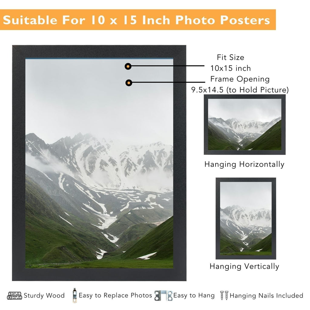 QOTIB 19.25x26.75 Puzzle Frame with 18x24 Mat, Black Solid Wood Fits