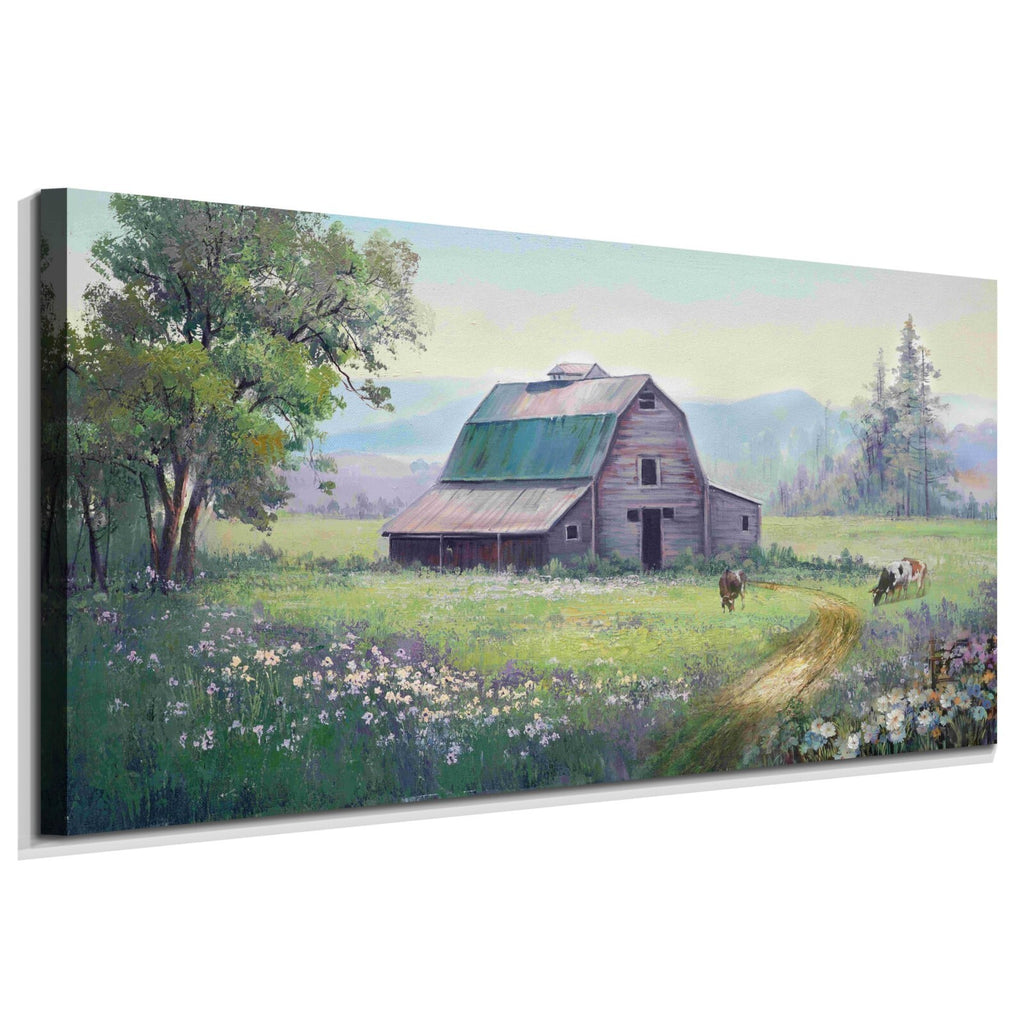Acocifi Farmhouse Barn Cow Wall Art Canvas 40x20 Textured Gallery