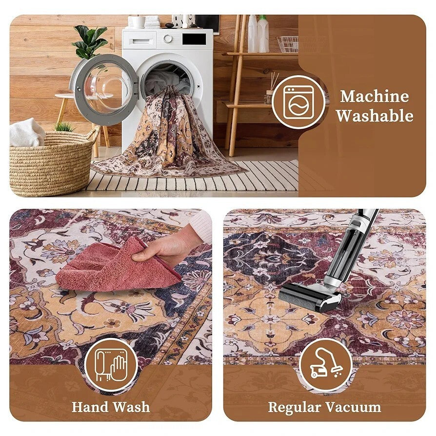 Area Rug 6x9 Brown Vintage Boho Rug New Open Box
