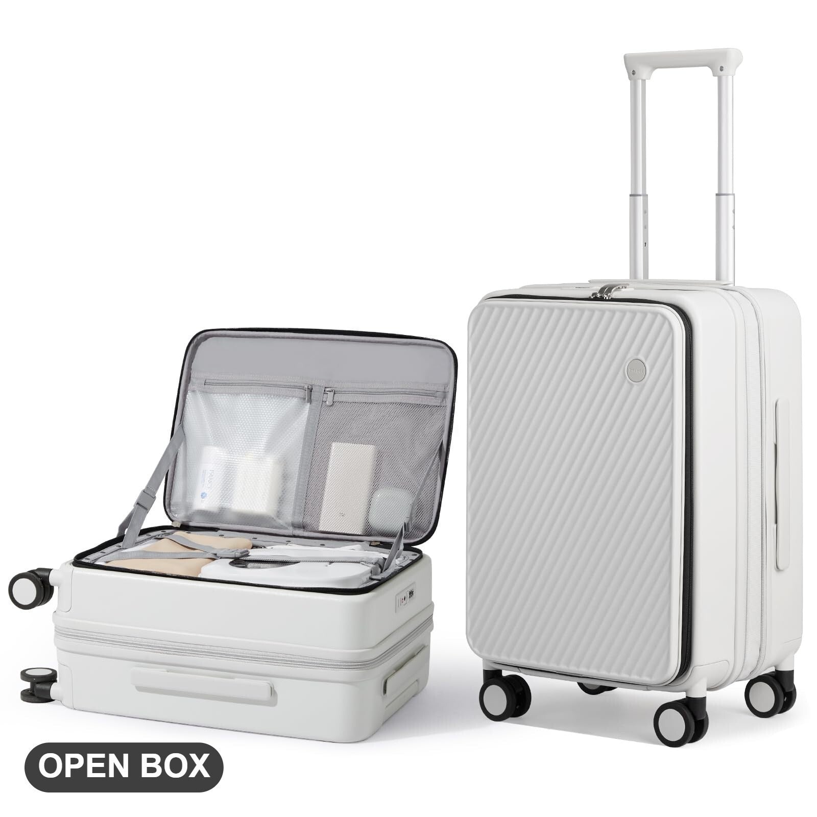 mixi 20" Expandable Carry On Luggage Hardside Spinner Suitcase TSA