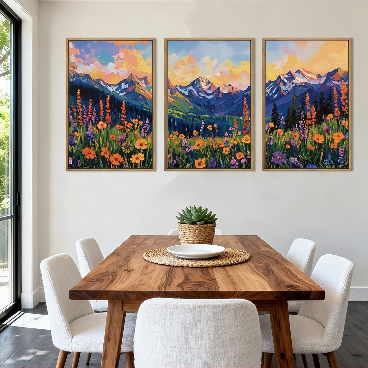 Wildflower Boho Wall Art, Set of 3
