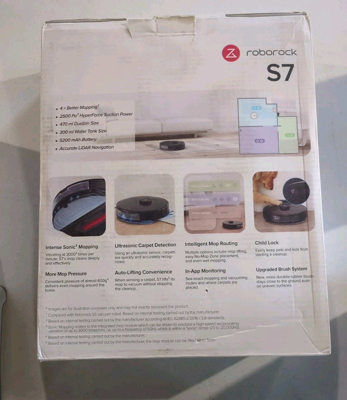 Roborock S7 Robot Vacuum and Sonic Mop - Black-New/open box S7
