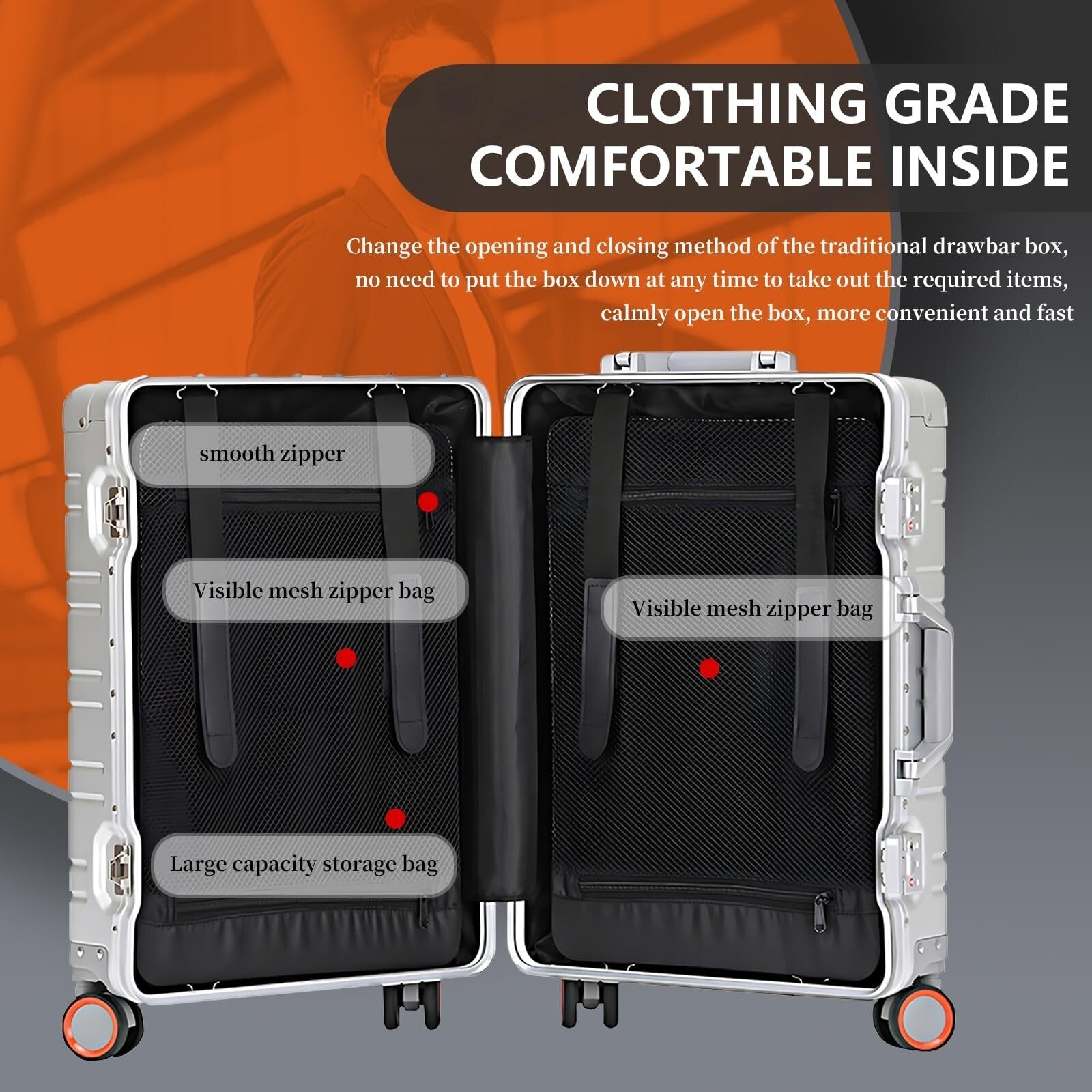 WEICHEN 2 Piece All Aluminum Luggage Set 20" Carry-On + 29" Checked