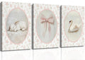 Pink Swan Nursery Wall Art, 3-Pc Set