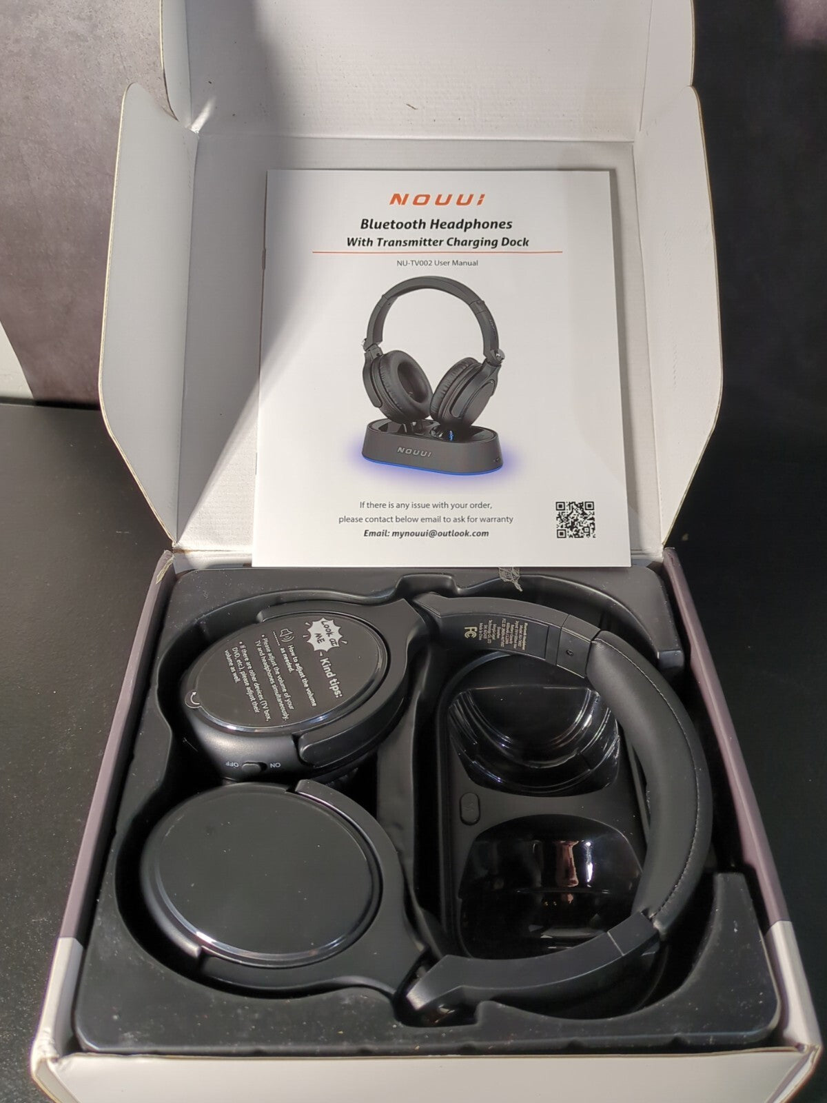 NOUUI Wireless Headphones for TV. Headphones for Seniors w Bluetooth.