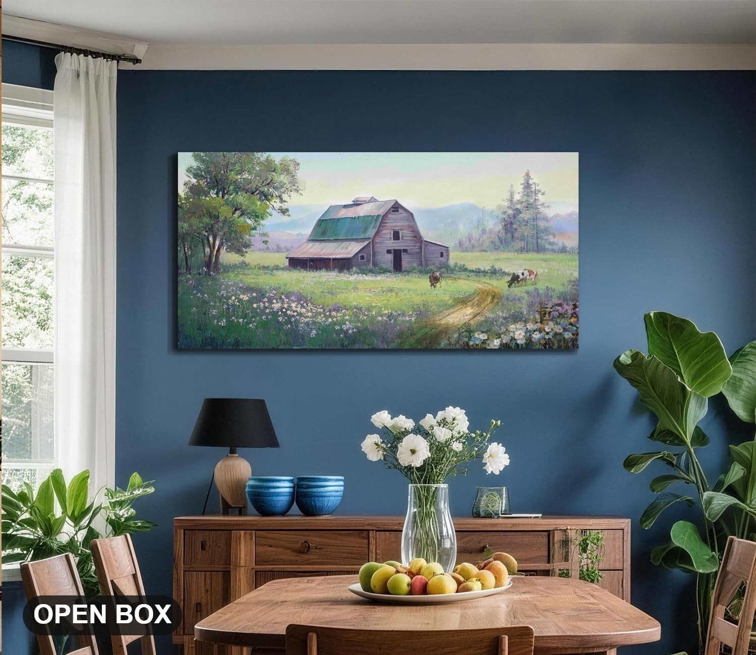 Acocifi Farmhouse Barn Cow Wall Art Canvas 40x20 Textured Gallery