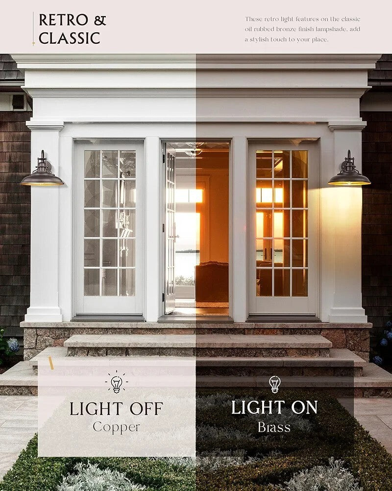 Gooseneck Barn Light 18" ORB- Outdoor/Indoor Waterproof Wall Sconce