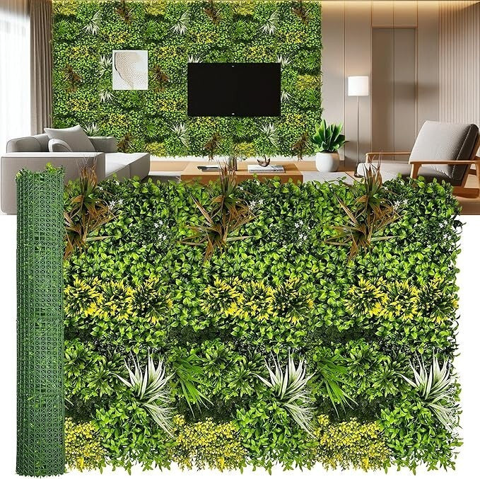 ODTORY Artificial 3D Greenery Wall Panels: 40"x60" UV-Anti Faux Grass
